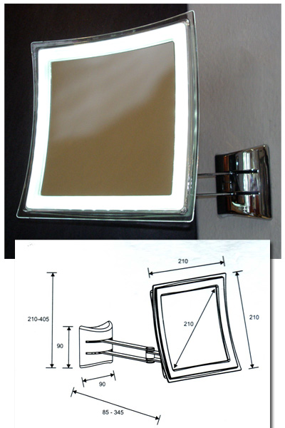 Kosmetikspiegel LED beleuchtet mit Batterie-betrieb, Art.Nr.: 362042