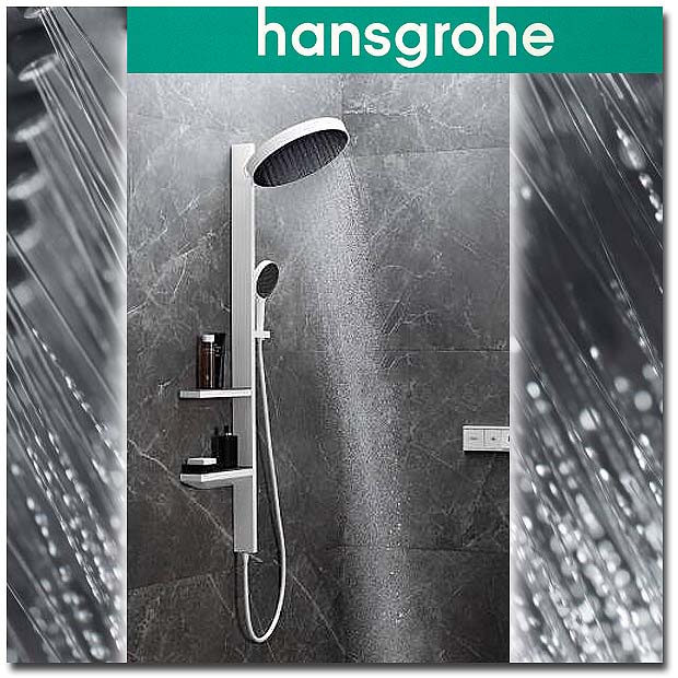 Showerpipe Rainfinity von Hansgrohe in weiss matt
