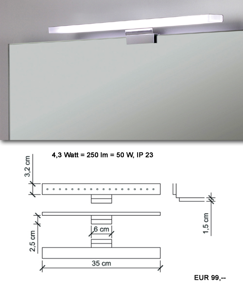 Leuchte fr Spiegel im Bad